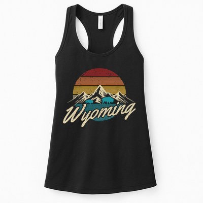 Wyoming Vintage Mountains Bison American Buffalo Gift Womens Tank Top
