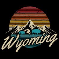 Wyoming Vintage Mountains Bison American Buffalo Gift Baby Bodysuit