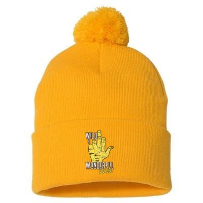West Virginia Map Wv Middle Finger Funny Wv Souvenir Graphic Pom Pom 12in Knit Beanie