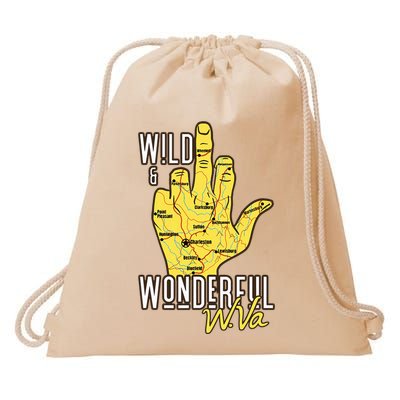 West Virginia Map Wv Middle Finger Funny Wv Souvenir Graphic Drawstring Bag