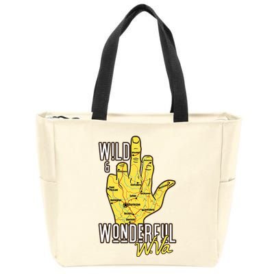 West Virginia Map Wv Middle Finger Funny Wv Souvenir Graphic Zip Tote Bag
