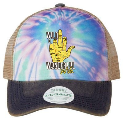West Virginia Map Wv Middle Finger Funny Wv Souvenir Graphic Legacy Tie Dye Trucker Hat