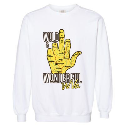 West Virginia Map Wv Middle Finger Funny Wv Souvenir Graphic Garment-Dyed Sweatshirt
