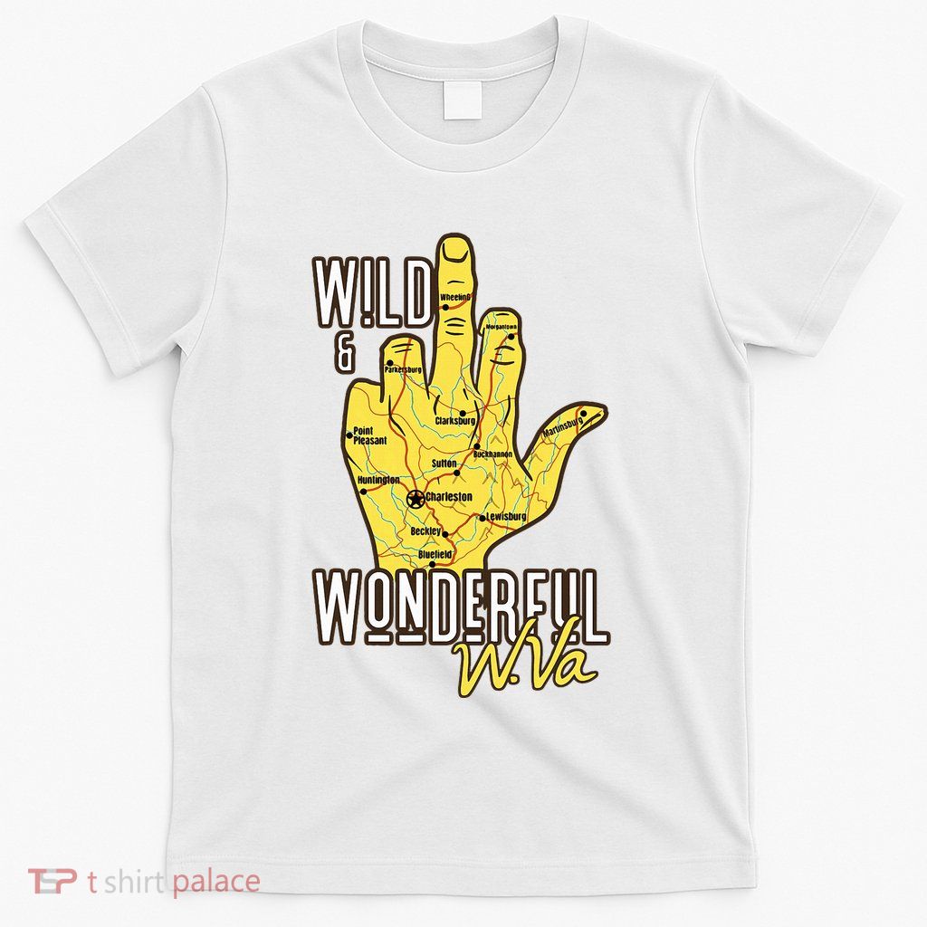 West Virginia Map Wv Middle Finger Funny Wv Souvenir Graphic T-Shirt