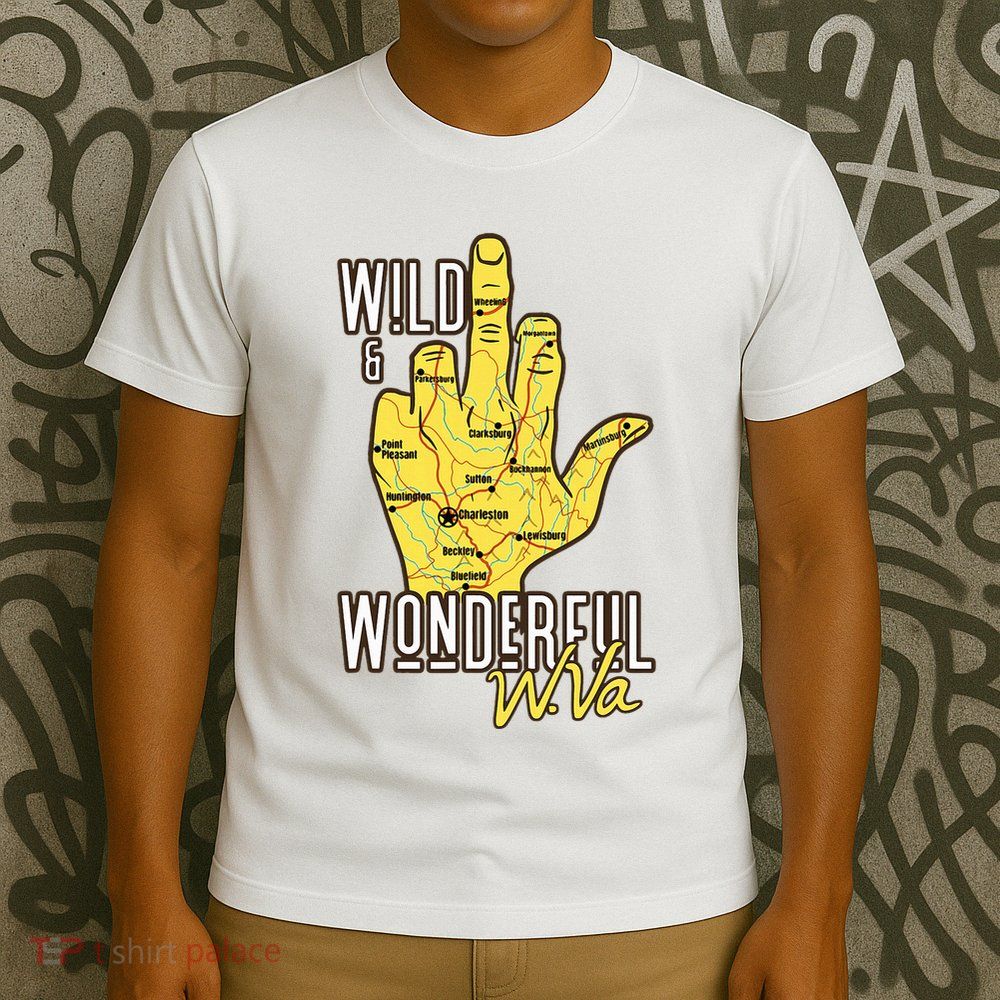 West Virginia Map Wv Middle Finger Funny Wv Souvenir Graphic T-Shirt