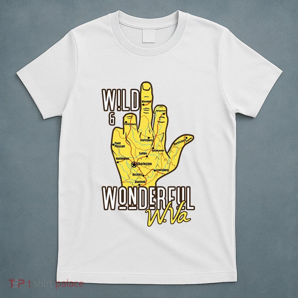 West Virginia Map Wv Middle Finger Funny Wv Souvenir Graphic T-Shirt