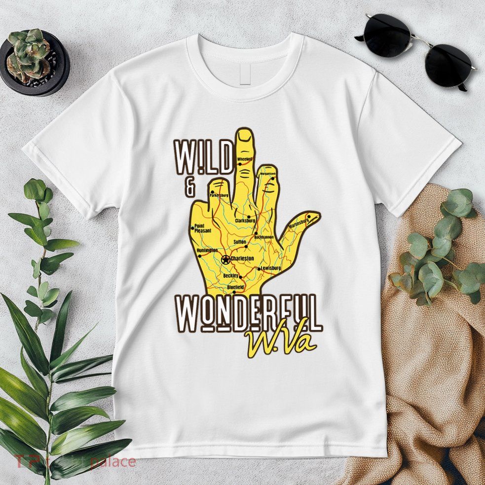 West Virginia Map Wv Middle Finger Funny Wv Souvenir Graphic Premium T-Shirt