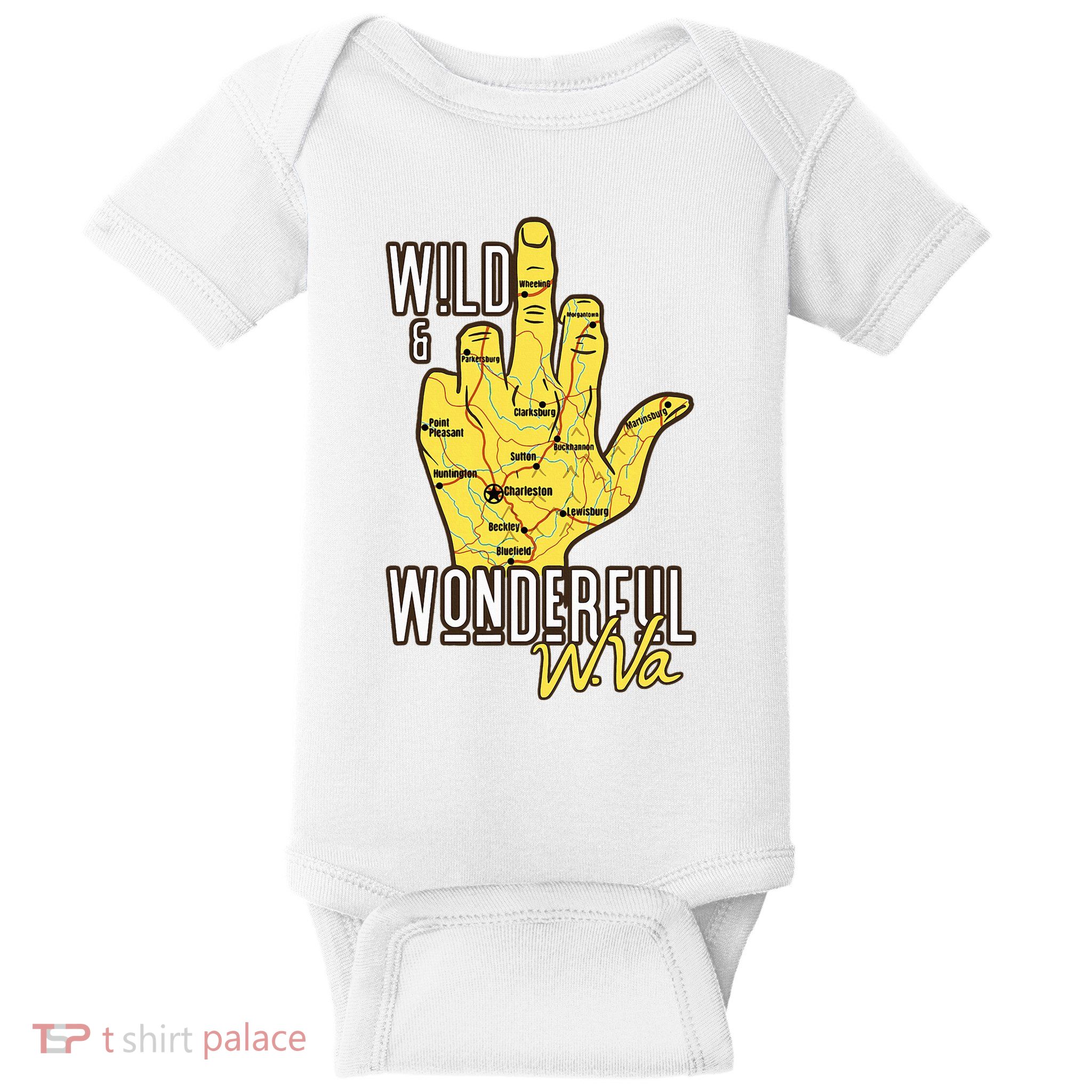 West Virginia Map Wv Middle Finger Funny Wv Souvenir Graphic Baby Bodysuit