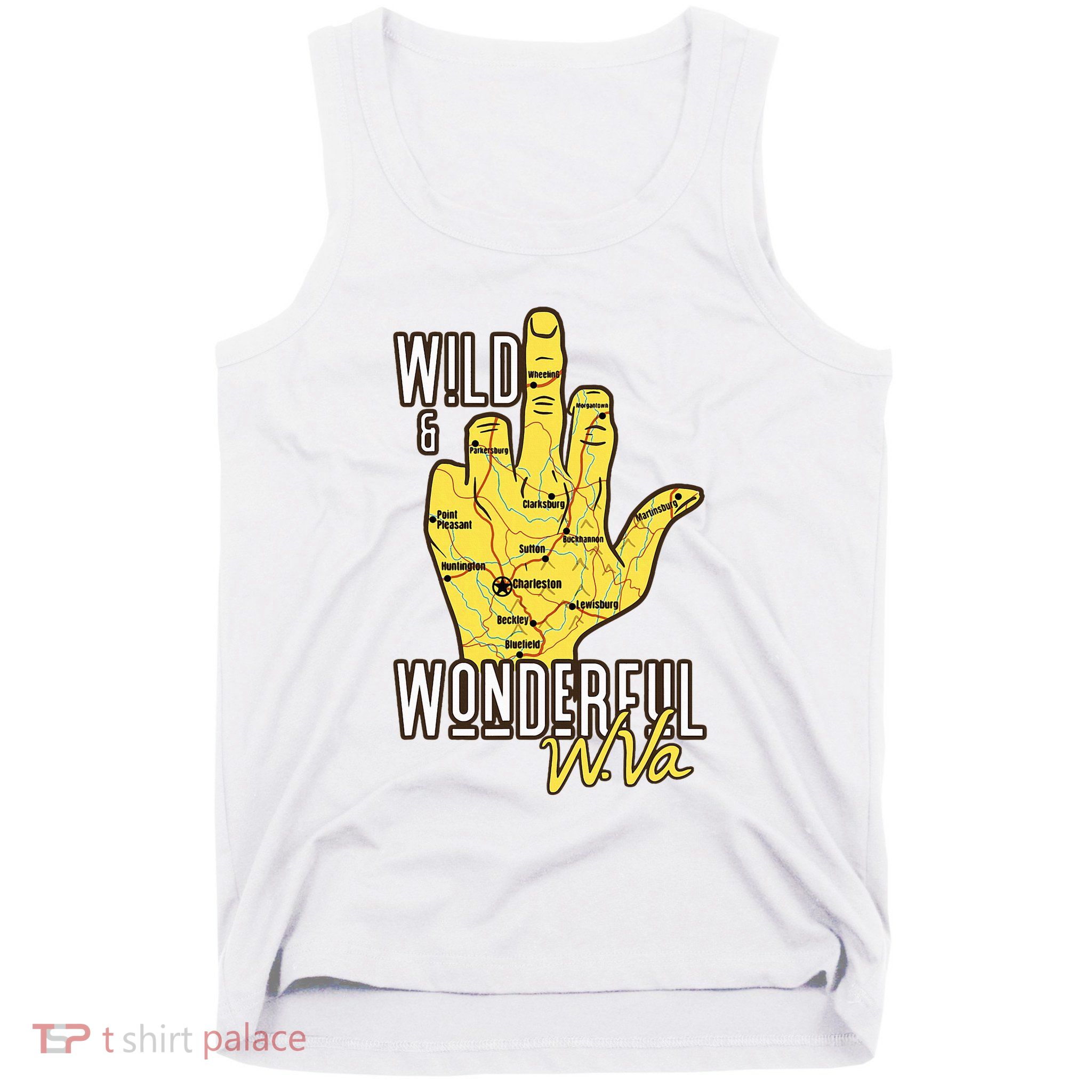 West Virginia Map Wv Middle Finger Funny Wv Souvenir Graphic Tank Top