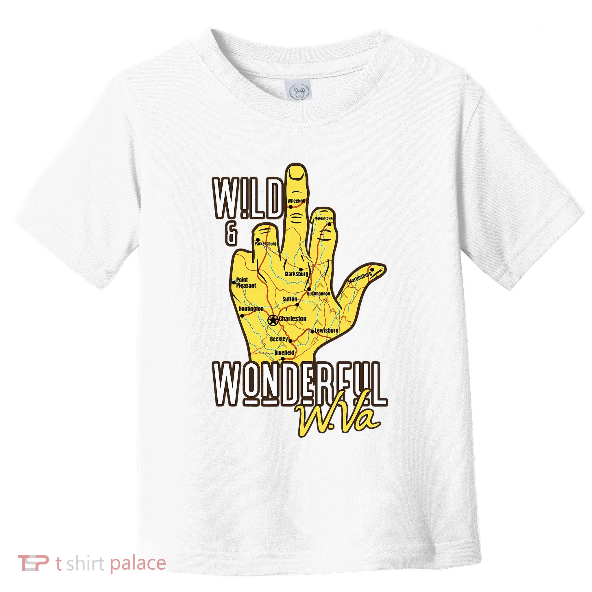 West Virginia Map Wv Middle Finger Funny Wv Souvenir Graphic Toddler T-Shirt