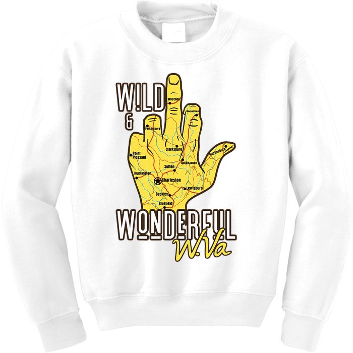 West Virginia Map Wv Middle Finger Funny Wv Souvenir Graphic Kids Sweatshirt