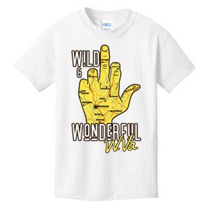 West Virginia Map Wv Middle Finger Funny Wv Souvenir Graphic Kids T-Shirt