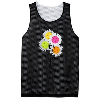 Womens Valentine's Mother's Day Pickleball Flower Bouquet Pretty Mesh Reversible Basketball Jersey Tank