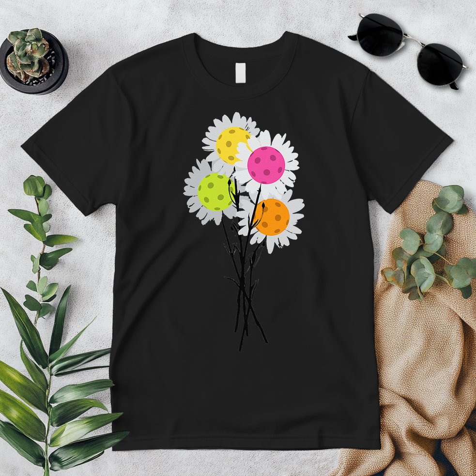 Womens Valentine's Mother's Day Pickleball Flower Bouquet Pretty Premium T-Shirt