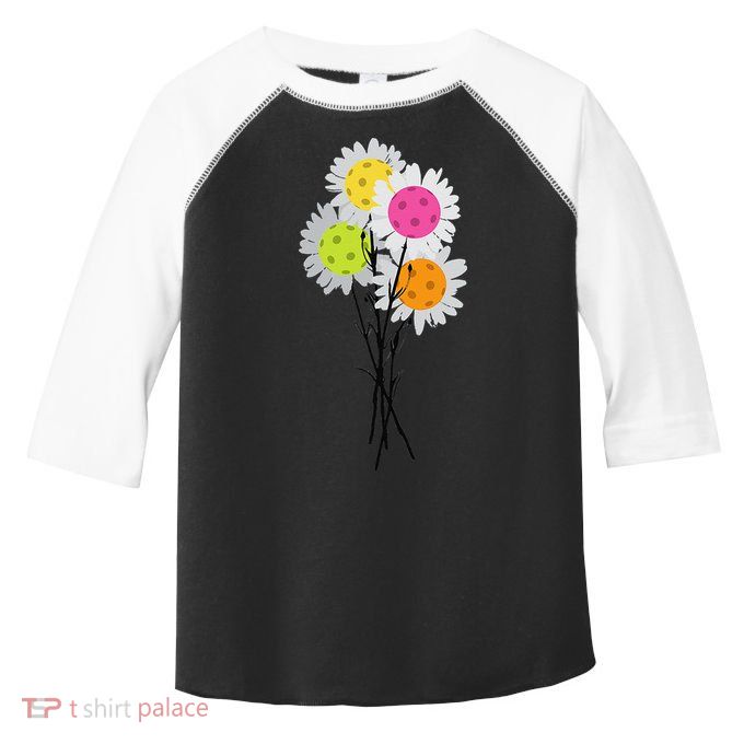 Womens Valentine's Mother's Day Pickleball Flower Bouquet Pretty Toddler Fine Jersey T-Shirt
