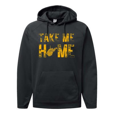 West Virginia Map Home WV Vintage Performance Fleece Hoodie