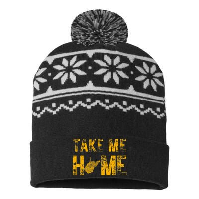 West Virginia Map Home WV Vintage USA-Made Snowflake Beanie