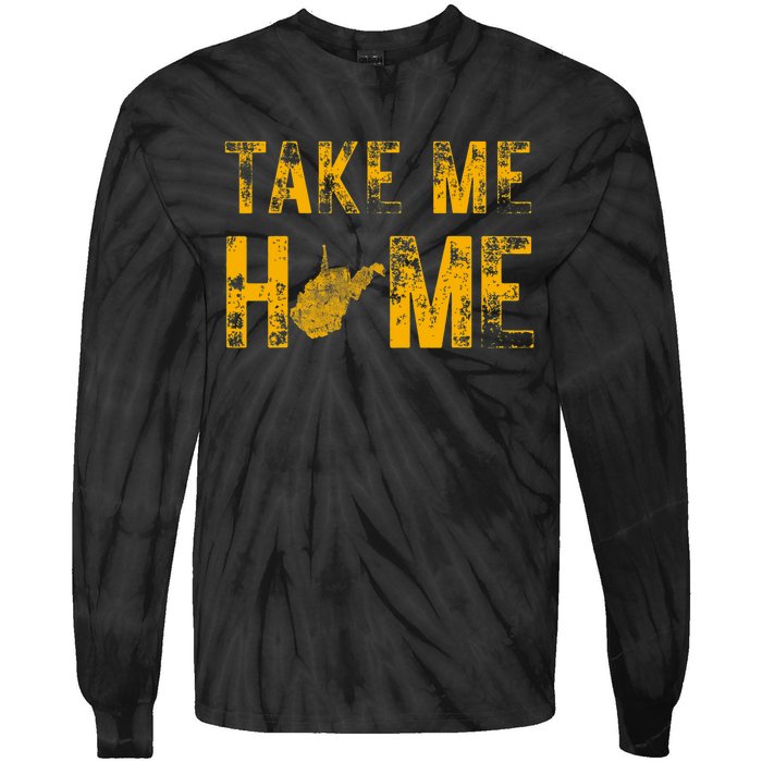 West Virginia Map Home WV Vintage Tie-Dye Long Sleeve Shirt