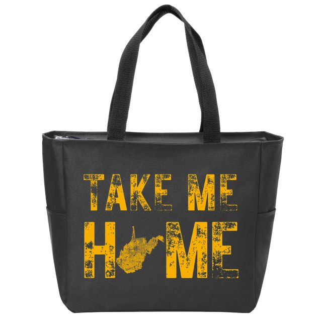 West Virginia Map Home WV Vintage Zip Tote Bag