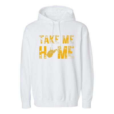 West Virginia Map Home WV Vintage Garment-Dyed Fleece Hoodie