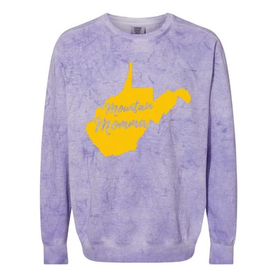 West Virginia Mountain Momma State Map Home Colorblast Crewneck Sweatshirt