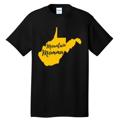 West Virginia Mountain Momma State Map Home Tall T-Shirt