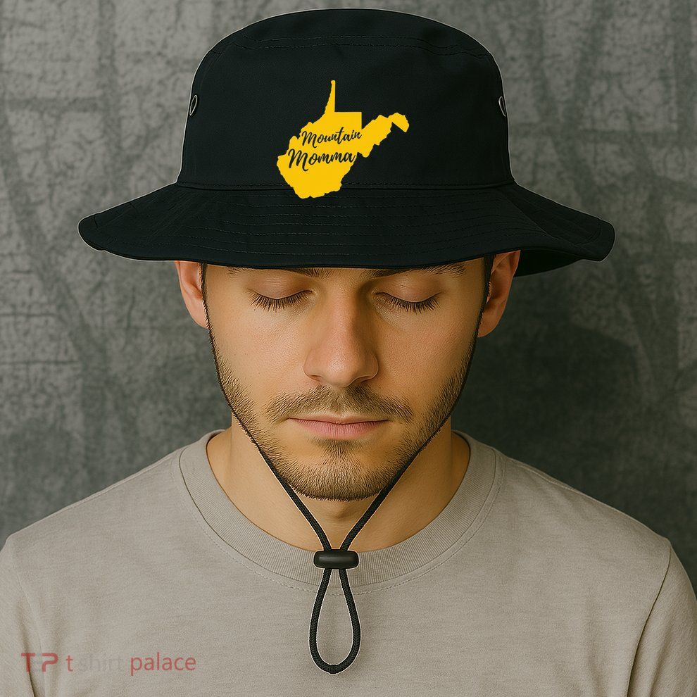 West Virginia Mountain Momma State Map Home Bucket Hat