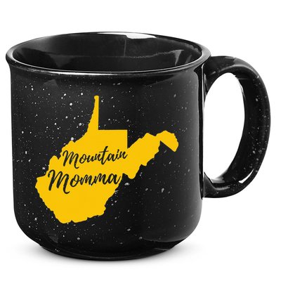 West Virginia Mountain Momma State Map Home 15oz Campfire Ceramic Mug