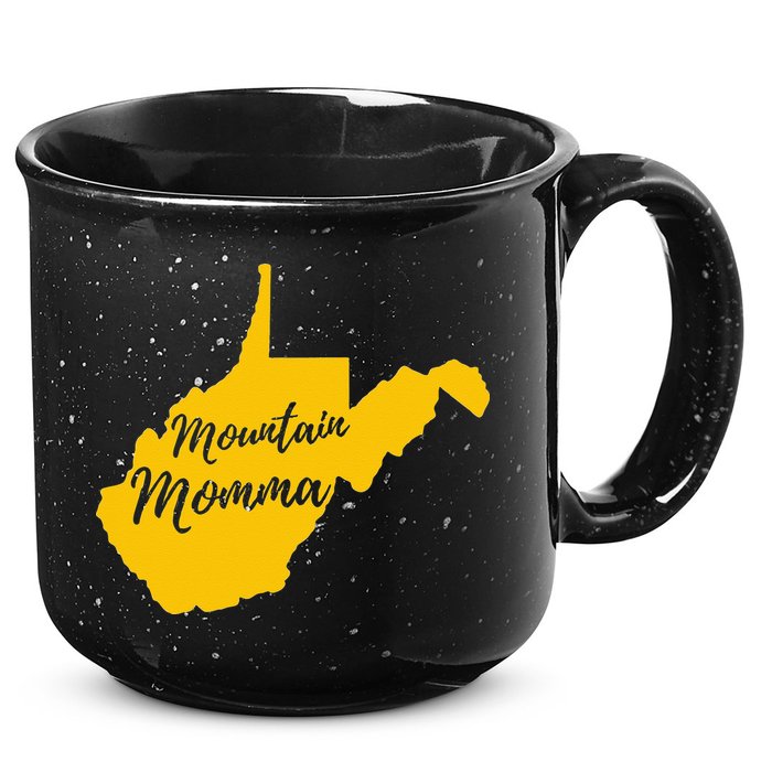 West Virginia Mountain Momma State Map Home 15oz Campfire Ceramic Mug