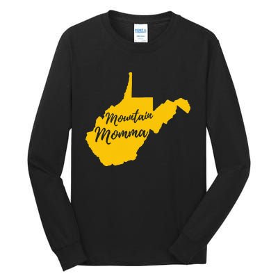 West Virginia Mountain Momma State Map Home Tall Long Sleeve T-Shirt