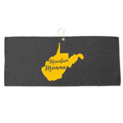 West Virginia Mountain Momma State Map Home Large Microfiber Waffle Golf Towel