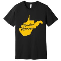 West Virginia Mountain Momma State Map Home Premium T-Shirt