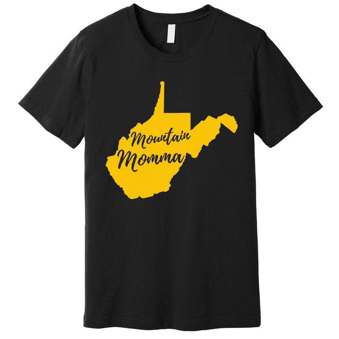 West Virginia Mountain Momma State Map Home Premium T-Shirt