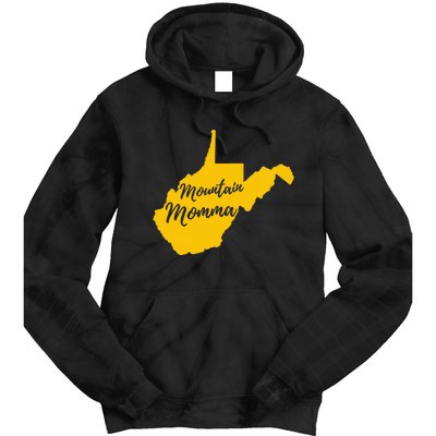 West Virginia Mountain Momma State Map Home Tie Dye Hoodie