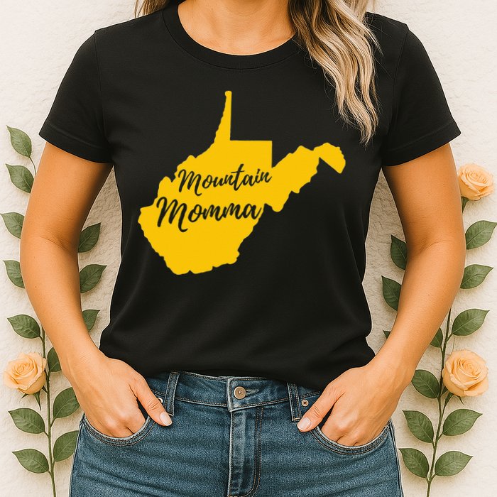 West Virginia Mountain Momma State Map Home Womens T-Shirt