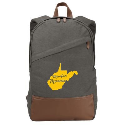 West Virginia Mountain Momma State Map Home Cotton Canvas Backpack