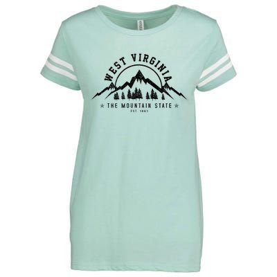 West Virginia Mountain State Est. 1869 Vintage Gift Enza Ladies Jersey Football T-Shirt