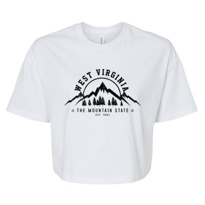 West Virginia Mountain State Est. 1869 Vintage Gift Bella+Canvas Jersey Crop Tee