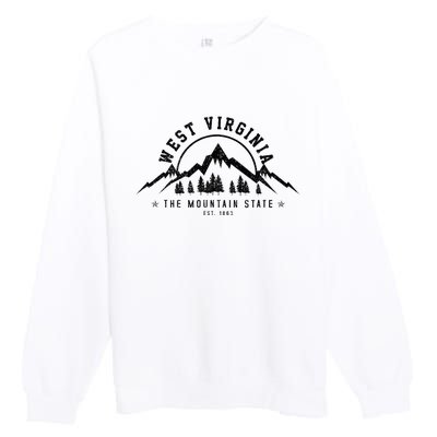 West Virginia Mountain State Est. 1869 Vintage Gift Premium Crewneck Sweatshirt