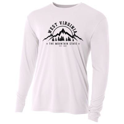 West Virginia Mountain State Est. 1869 Vintage Gift Cooling Performance Long Sleeve Crew