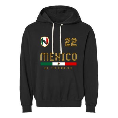 Women Vintage Mexico Jersey Futbol Soccer Flag Fan Gift Vneck Garment-Dyed Fleece Hoodie