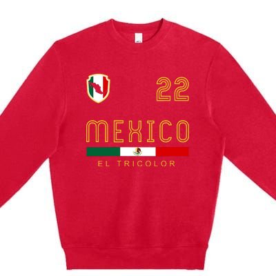 Women Vintage Mexico Jersey Futbol Soccer Flag Fan Gift Vneck Premium Crewneck Sweatshirt