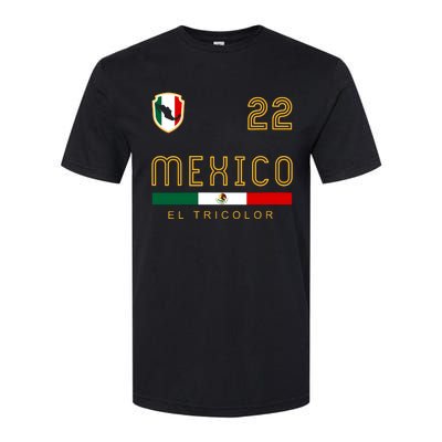 Women Vintage Mexico Jersey Futbol Soccer Flag Fan Gift Vneck Softstyle CVC T-Shirt