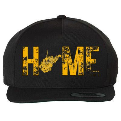 West Virginia Map Home WV Vintage Wool Snapback Cap