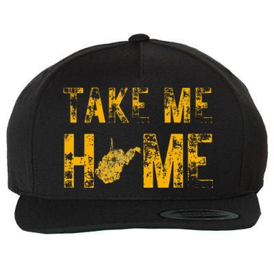 West Virginia Map Home WV Vintage Wool Snapback Cap