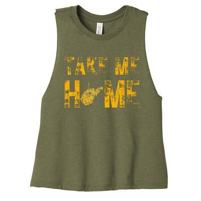 West Virginia Map Home WV Vintage Women's Racerback Cropped Tank