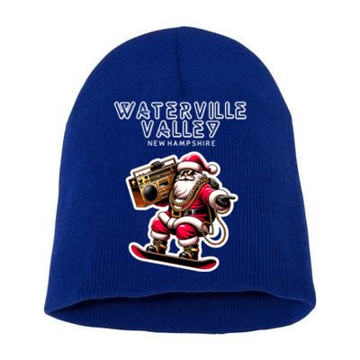 Waterville Valley New Hampshire Christmas Snowboard Santa Gift Short Acrylic Beanie