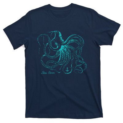 Womens Vintage Octopus Cool Marine Biologist Ocean Sea Life Gift 2 VNeck T-Shirt