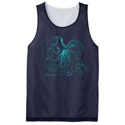 Womens Vintage Octopus Cool Marine Biologist Ocean Sea Life Gift 2 VNeck Mesh Reversible Basketball Jersey Tank