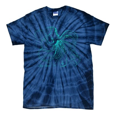 Womens Vintage Octopus Cool Marine Biologist Ocean Sea Life Gift 2 VNeck Tie-Dye T-Shirt